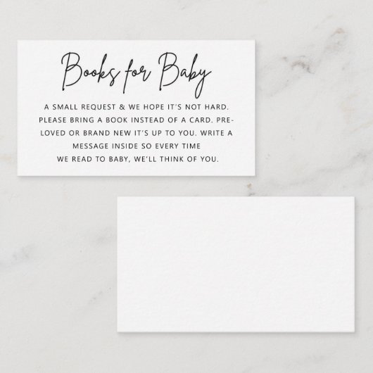 赤ちゃんシャワーエンクロージャカード用ミニマリスト エンクロージャーカード (正面/裏面)