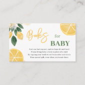 赤ちゃんシャワーエンクロージャカード用レモンブック エンクロージャーカード (正面)