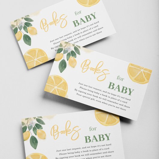 赤ちゃんシャワーエンクロージャカード用レモンブック エンクロージャーカード