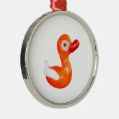 赤ちゃんシャワーオレンジアヒル メタルオーナメント (右)