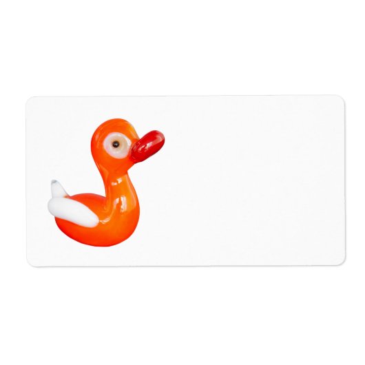 赤ちゃんシャワーオレンジアヒル ラベル (正面)