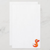 赤ちゃんシャワーオレンジアヒル 便箋 (正面/裏面)