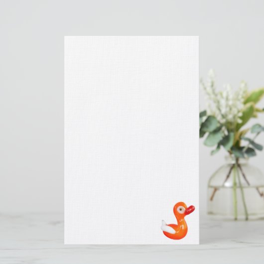 赤ちゃんシャワーオレンジアヒル 便箋 (スタンド正面)
