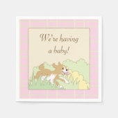 赤ちゃんシャワーカクテルナプキン/ピンクBuild a Shower スタンダードカクテルナプキン (正面)