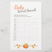 赤ちゃんシャワーカボチャ語検索マッチゲーム チラシ (正面)