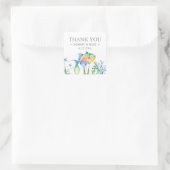 赤ちゃんシャワーカラフルシール水彩魚 スクエアシール (バッグ)