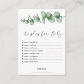 赤ちゃんシャワーカードに緑の願い エンクロージャーカード (正面)