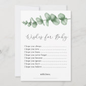赤ちゃんシャワーカードに緑の願い 招待状 (正面)