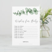 赤ちゃんシャワーカードに緑の願い 招待状 (スタンド正面)