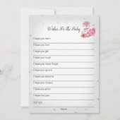 赤ちゃんシャワーカードのためのシルバーフラミンゴバレリーナの願い 招待状 (正面)