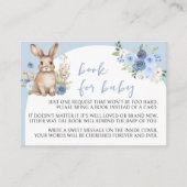 赤ちゃんシャワーカードのためのブルーバニーのイースターブック エンクロージャーカード (正面)