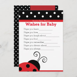 赤ちゃんシャワーカードの水玉模様を願うLadybug赤ちゃん 招待状