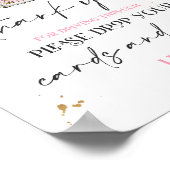 赤ちゃんシャワーカードギフトサインピンクフローラ ポスター (角)