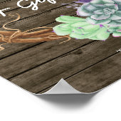 赤ちゃんシャワーカードギフトサイン多肉食素朴品 ポスター (角)