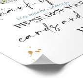 赤ちゃんシャワーカードギフトサイン青いフローラ ポスター (角)