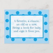 赤ちゃんシャワーカードベビー用の本を持って来る インビテーションポストカード (裏面)