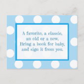 赤ちゃんシャワーカードベビー用の本を持って来る インビテーションポストカード (裏面)