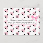 赤ちゃんシャワーカードベビー用の本を持って来る インビテーションポストカード (裏面)