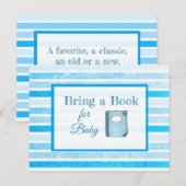 赤ちゃんシャワーカードベビー用の本を持って来る インビテーションポストカード (正面/裏面)