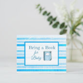 赤ちゃんシャワーカードベビー用の本を持って来る インビテーションポストカード (スタンド正面)