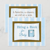 赤ちゃんシャワーカードベビー用の本を持って来る インビテーションポストカード (正面/裏面)