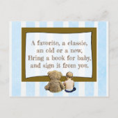 赤ちゃんシャワーカードベビー用の本を持って来る インビテーションポストカード (裏面)