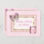 赤ちゃんシャワーカードベビー用の本を持って来る インビテーションポストカード (正面/裏面)