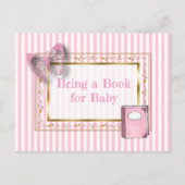 赤ちゃんシャワーカードベビー用の本を持って来る インビテーションポストカード (正面)
