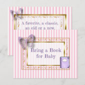 赤ちゃんシャワーカードベビー用の本を持って来る インビテーションポストカード (正面/裏面)