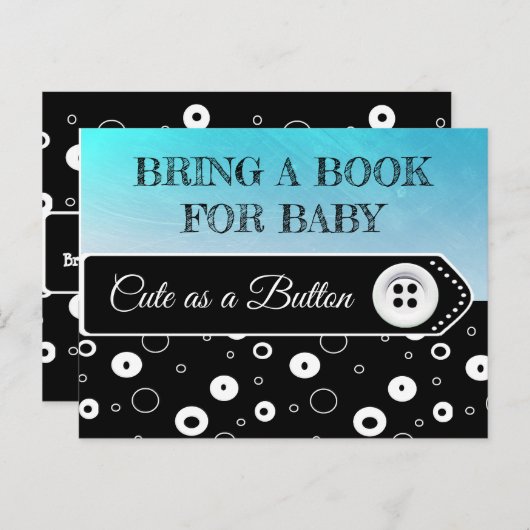 赤ちゃんシャワーカードベビー用の本を持って来る インビテーションポストカード (正面/裏面)