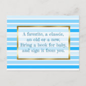 赤ちゃんシャワーカードベビー用の本を持って来る インビテーションポストカード (裏面)