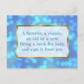 赤ちゃんシャワーカードベビー用の本を持って来る インビテーションポストカード (裏面)