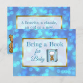 赤ちゃんシャワーカードベビー用の本を持って来る インビテーションポストカード (正面/裏面)
