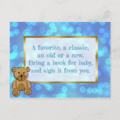 赤ちゃんシャワーカードベビー用の本を持って来る インビテーションポストカード (裏面)