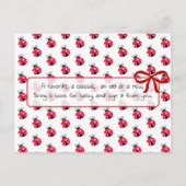 赤ちゃんシャワーカードベビー用の本を持って来る インビテーションポストカード (裏面)