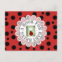 赤ちゃんシャワーカードベビー用の本を持って来る インビテーションポストカード