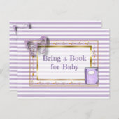 赤ちゃんシャワーカードベビー用の本を持って来る インビテーションポストカード (正面/裏面)