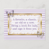 赤ちゃんシャワーカードベビー用の本を持って来る インビテーションポストカード (裏面)