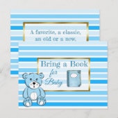 赤ちゃんシャワーカードベビー用の本を持って来る インビテーションポストカード (正面/裏面)