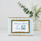 赤ちゃんシャワーカードベビー用の本を持って来る インビテーションポストカード (スタンド正面)