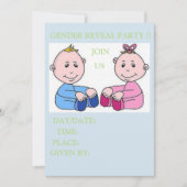 赤ちゃんシャワーカード性別リビール 招待状 (正面)