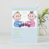 赤ちゃんシャワーカード性別リビール 招待状 (スタンド正面)