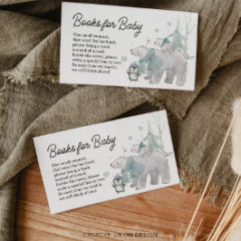赤ちゃんシャワーカード用の北極動物の本 エンクロージャーカード