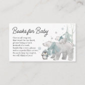 赤ちゃんシャワーカード用の北極動物の本 エンクロージャーカード (正面)