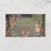 赤ちゃんシャワーカード用の魅惑されたウッドランドの本 エンクロージャーカード (裏面)