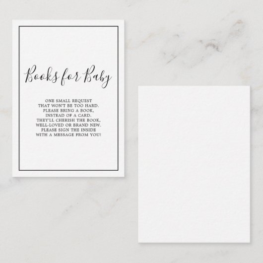 赤ちゃんシャワーカード用ミニマリスト エンクロージャーカード (正面/裏面)