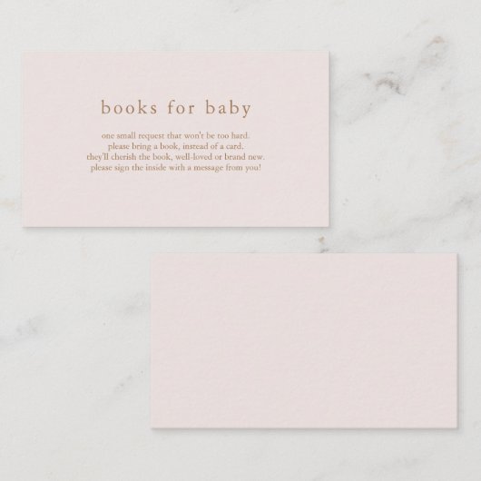 赤ちゃんシャワーカード用ROWANピンクブック エンクロージャーカード (正面/裏面)