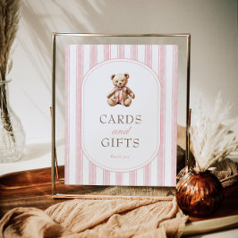 赤ちゃんシャワーカード&ギフトサインを待つ ポスター