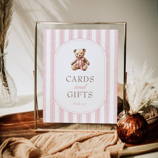 赤ちゃんシャワーカード&ギフトサインを待つ ポスター