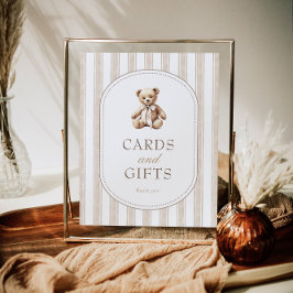 赤ちゃんシャワーカード&ギフトサインを待つ ポスター